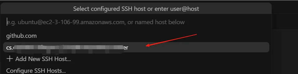 找到刚刚配置好的Host进行连接